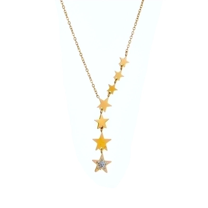 304 Stainless Steel 18K Gold Plated Fashion Star Necklace