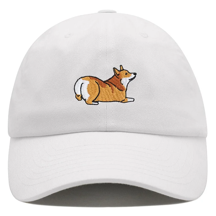 Cute Corgi Baseball Cap Cute Dog Mom Hat Summer Cotton Embroidered Dad Hats Unisex Trucker Hats