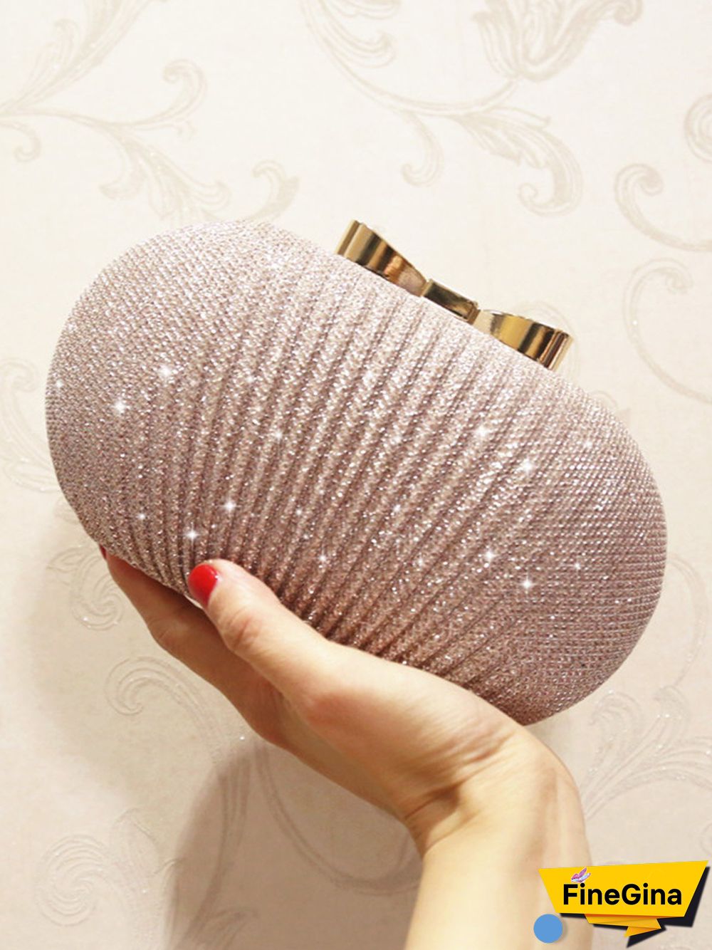 Pleated Butterfly Goose Egg Dinner Bag Oval Clutch Party Party Dress Chain Bag