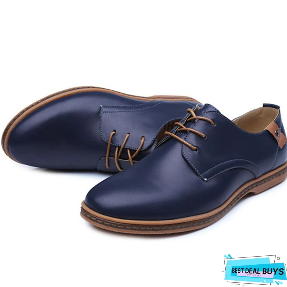 Men's Derby Shoes Spring / Summer / Fall Vintage / British Daily Outdoor Office & Career Oxfords Golf Shoes Pu Non-Slipping Wear Proof Booties / Ankle Boots Yellow / Black / Dark Blue