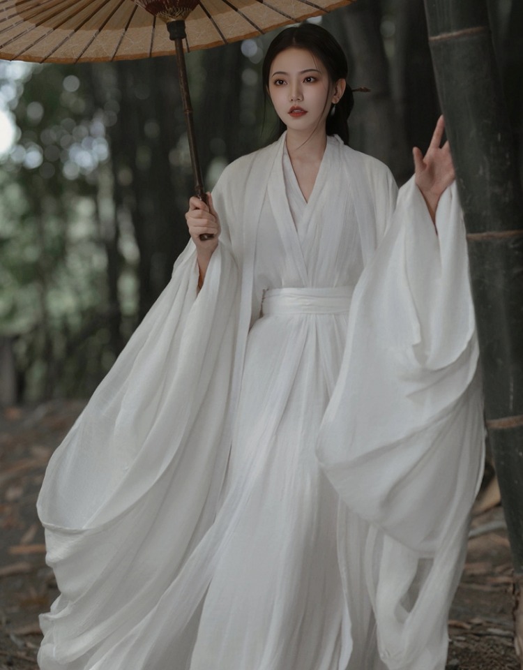 Wei Jin dynasty hanfu white hanfu dress spring by Madam White Snake- 白蛇 Stupa Stones