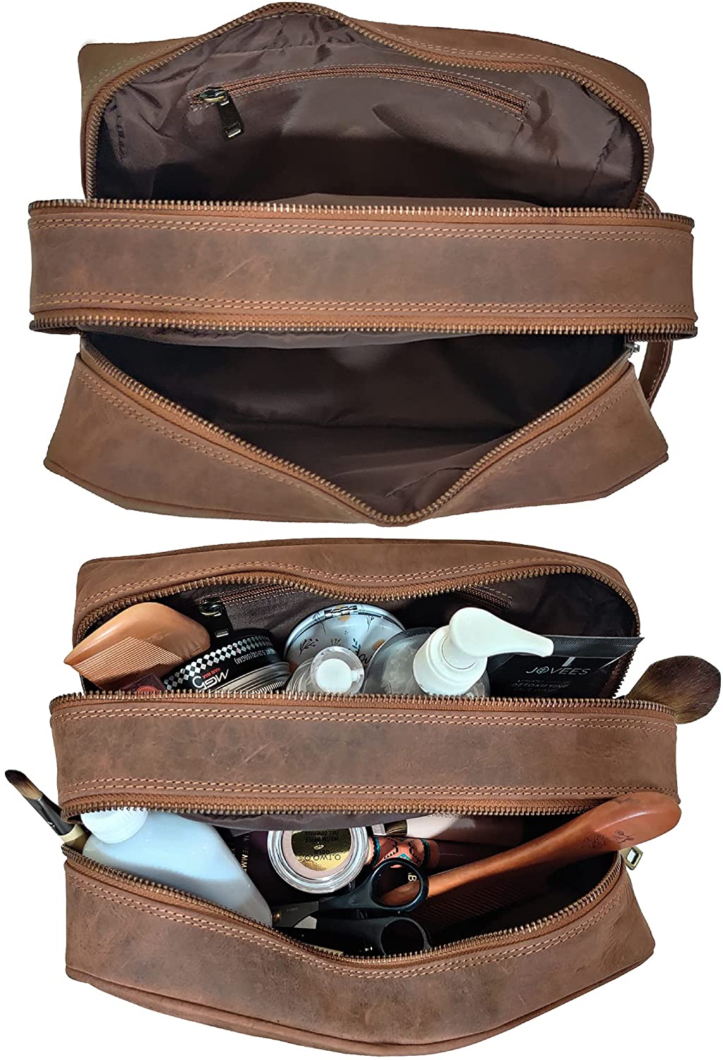 Genuine Leather Travel Toiletry Bag