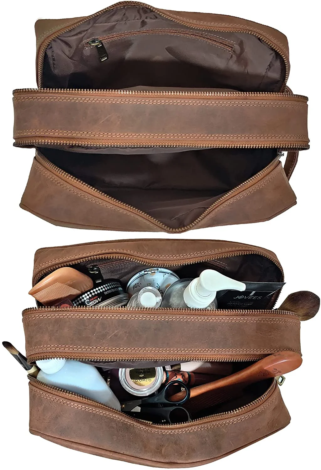 Genuine Leather Travel Toiletry Bag