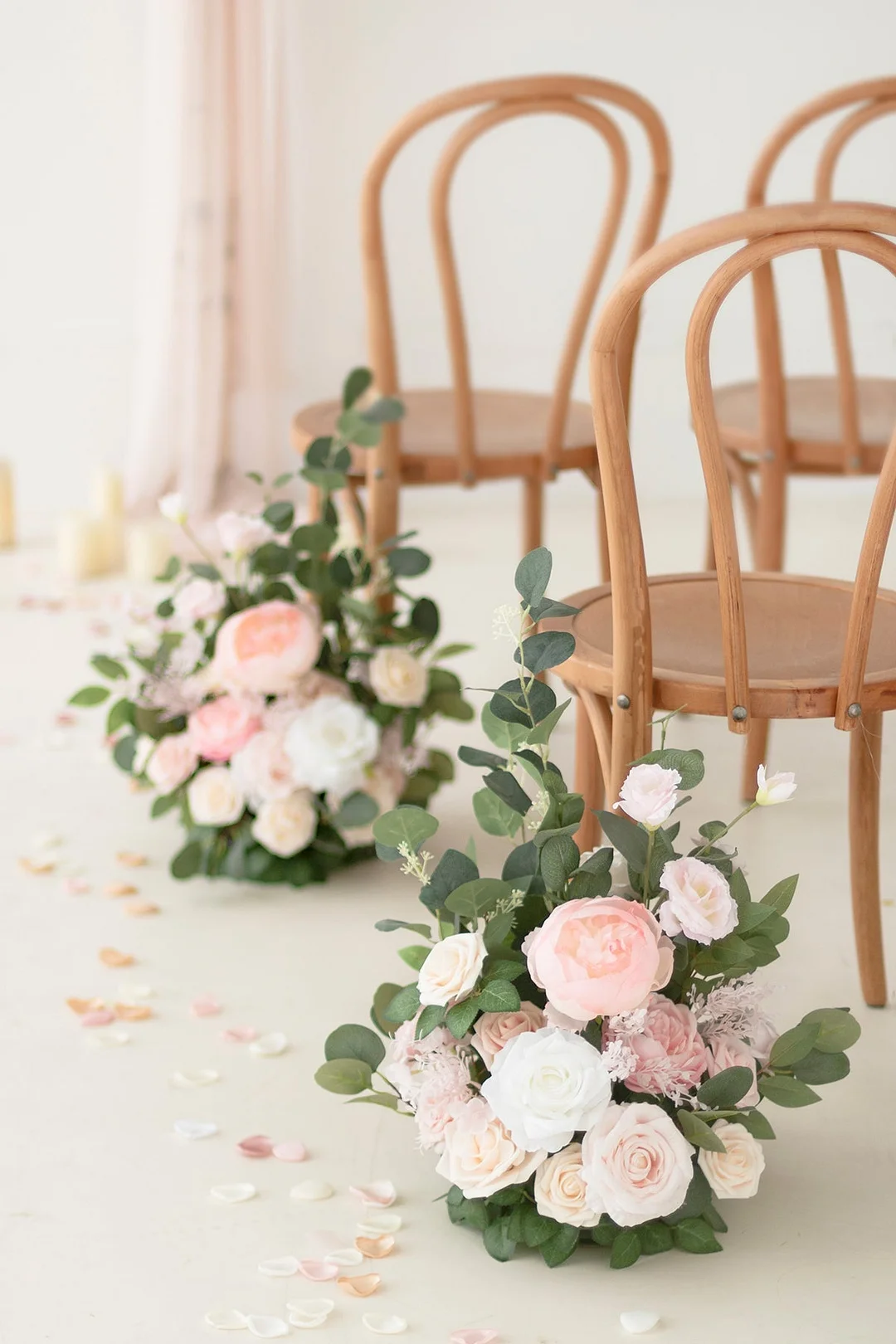 Free-Standing Flower Arrangements in Blush & Cream