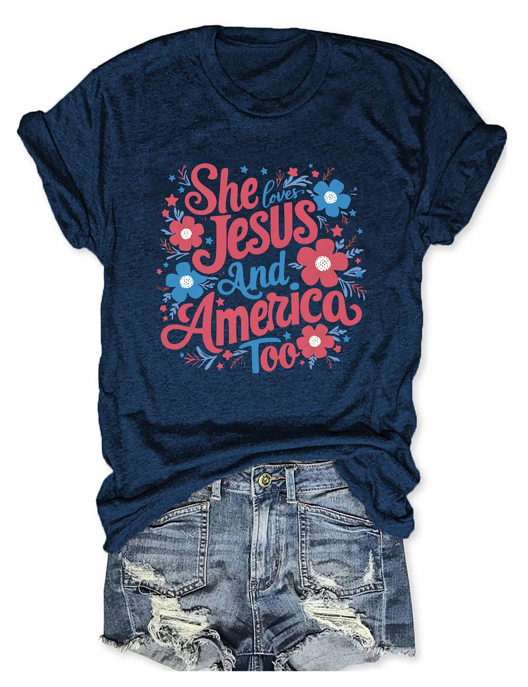 She Loves Jesus And America Too T-shirt