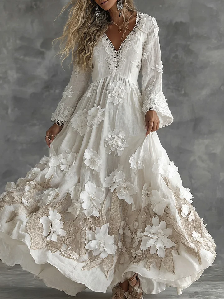 ワンピース key neck embroidery dress my closet / key neck embroidery dress Lgy