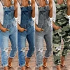 Gioiacombo&trade; Nuove tute di jeans strappate da donna alla moda casual