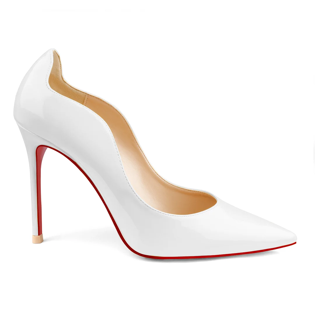 100mm Women's Party Wedding Dress Classic Stiletto Shoes Fashion Edge Design Red Bottoms Heels-vocosishoes