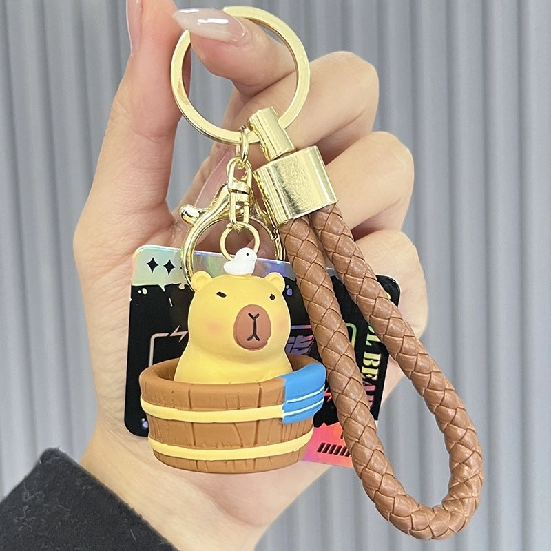 Cute Animal Fruit Capybara Plush Valentine’S Day Unisex Keychain