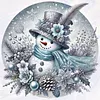 Snowman-Partial 11CT Stamped Cross Stitch Bead Embroidery 36*36cm/14.17*14.17in tapestrymarket