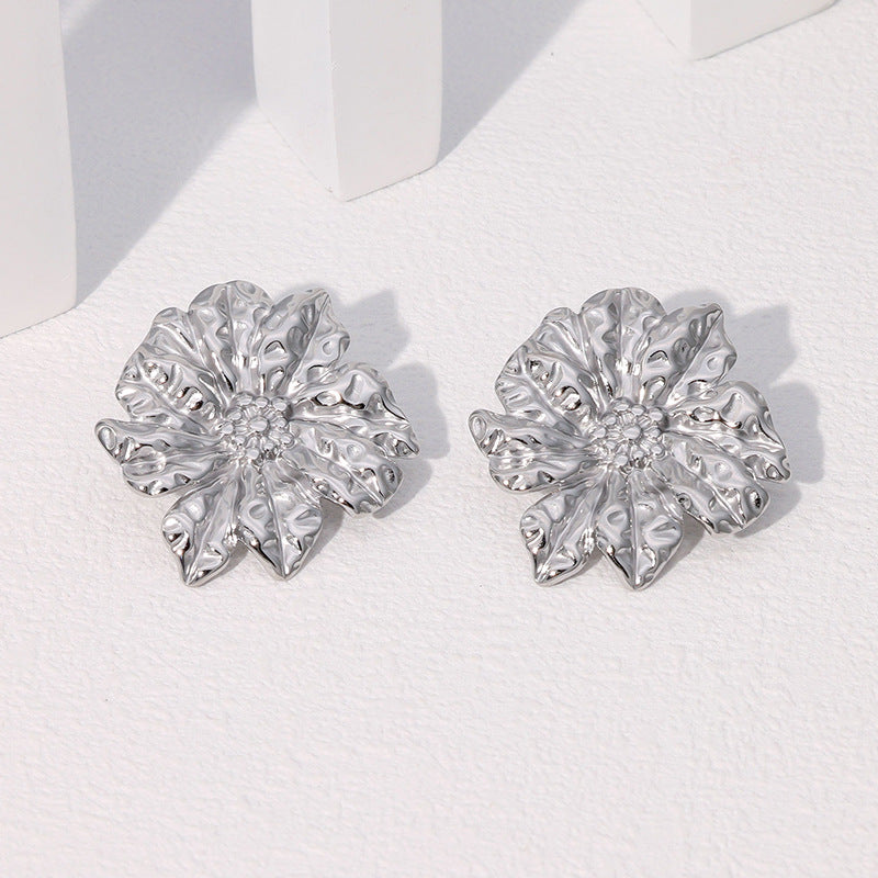 Retro Earrings Ins French Design Gold-Plated Stainless Steel Earrings For Women