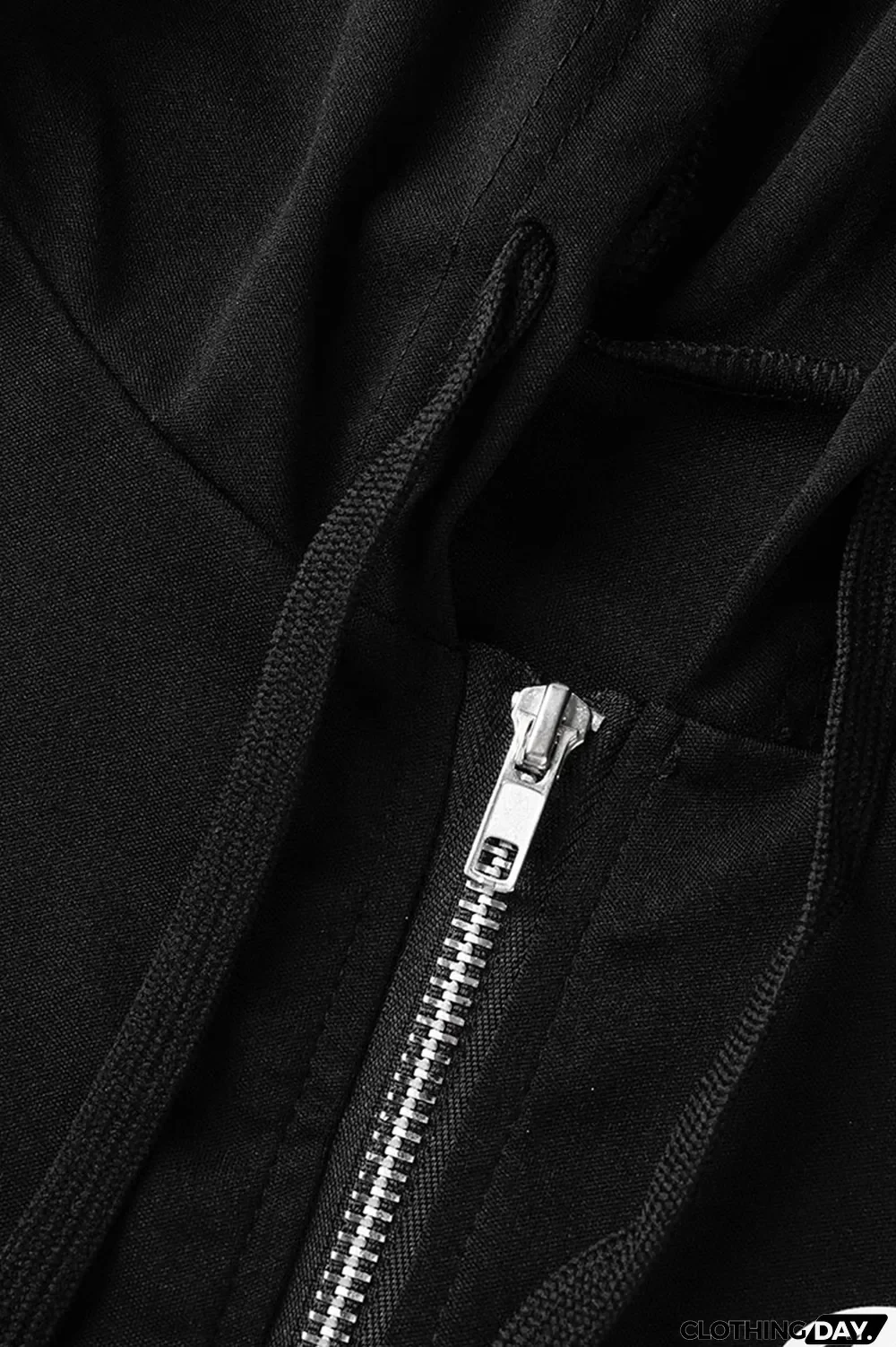 Black Fashion Print Patchwork Hooded Collar Sleeveless Two Pieces