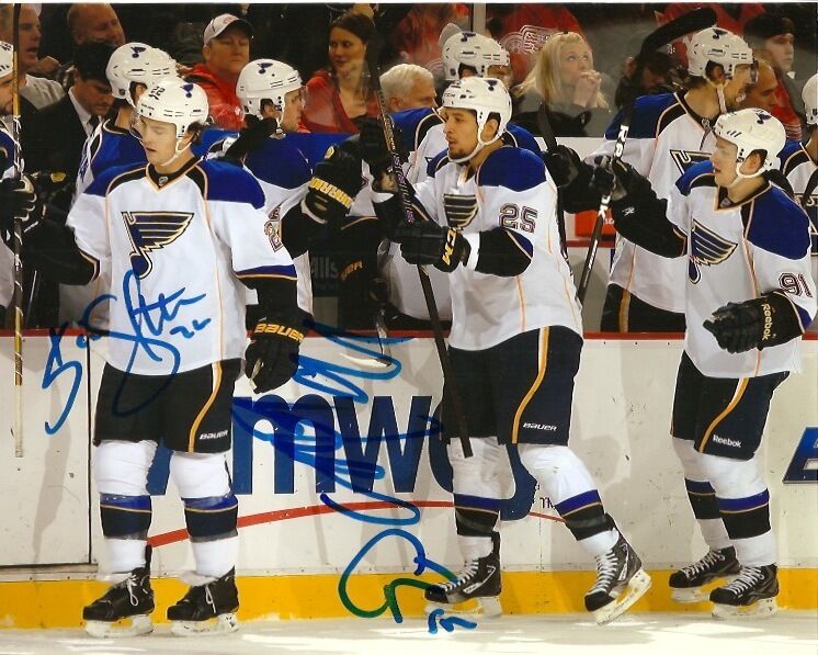 St Louis Blues Stewart Tarasenko Shattenkirk Autographed Signed 8x10 Photo Poster painting COA