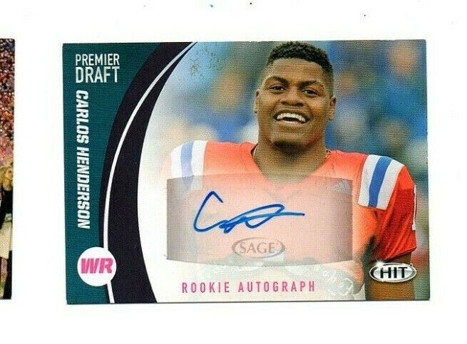 Carlos Henderson signed autograph 2017 Sage HIT Draft football rookie card!