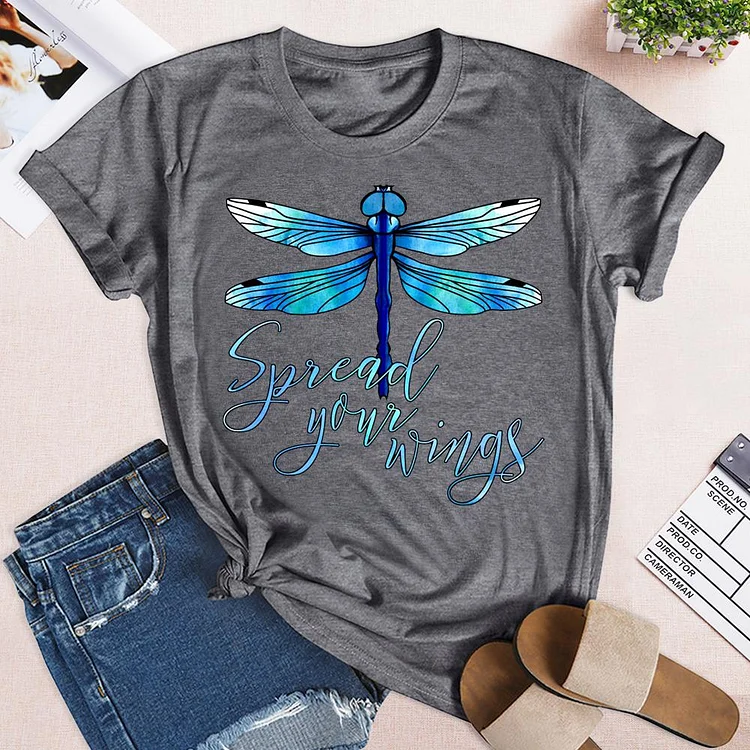 Dragonfly Spread Your Wings T-Shirt-04211-Annaletters