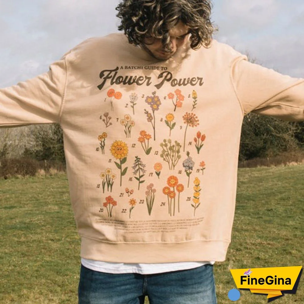 Men Vintage Abstract Art Floral Print Casual Sweatshirt