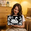 uk.everydayedeals DIY Pearl Painting With Frame - Handmade Self-Adhesive Pearls - Swan(20*30cm)