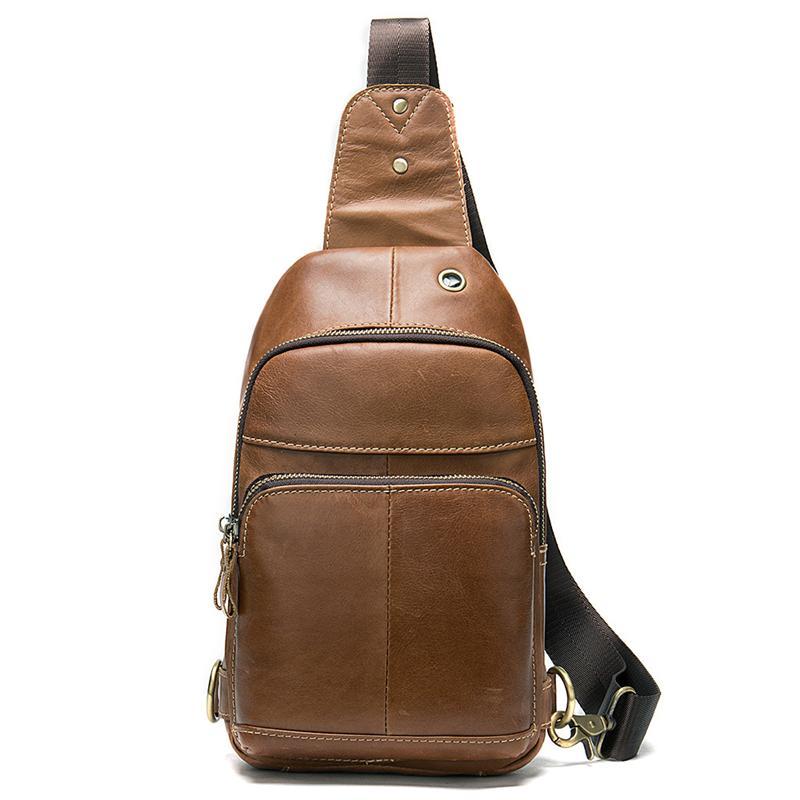 Multipurpose Vintage Waterproof Fashion Leather Chest Bags For Men