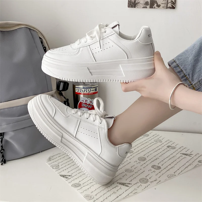 Yyvonne Bottom Height Small White Shoes Light Luxury High-End Old Dad Shoes Women's Single Shoes Summer Lace Breathable Leisure Sports Shoes