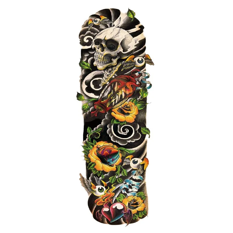 Body Art Arm Fake Sleeve Tattoos For Men Waterproof Wolf Tiger Chinese Dragon Sticker Temporary Fox Tattoo Waterproof Sleeves 303