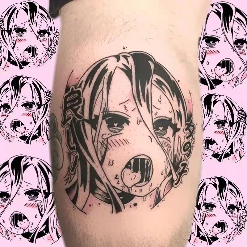 Waterproof Tattoo Sticker Female Cartoon Beautiful Girl Sexy Dark Fashion Body Art Fake Tattoo Lasting Arm Temporary Tattoo Set