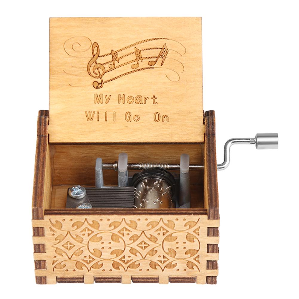 

Wooden Hand Crank Music Box TV Series Movie Theme Birthday Holiday Gift​, Music box-1, 501 Original