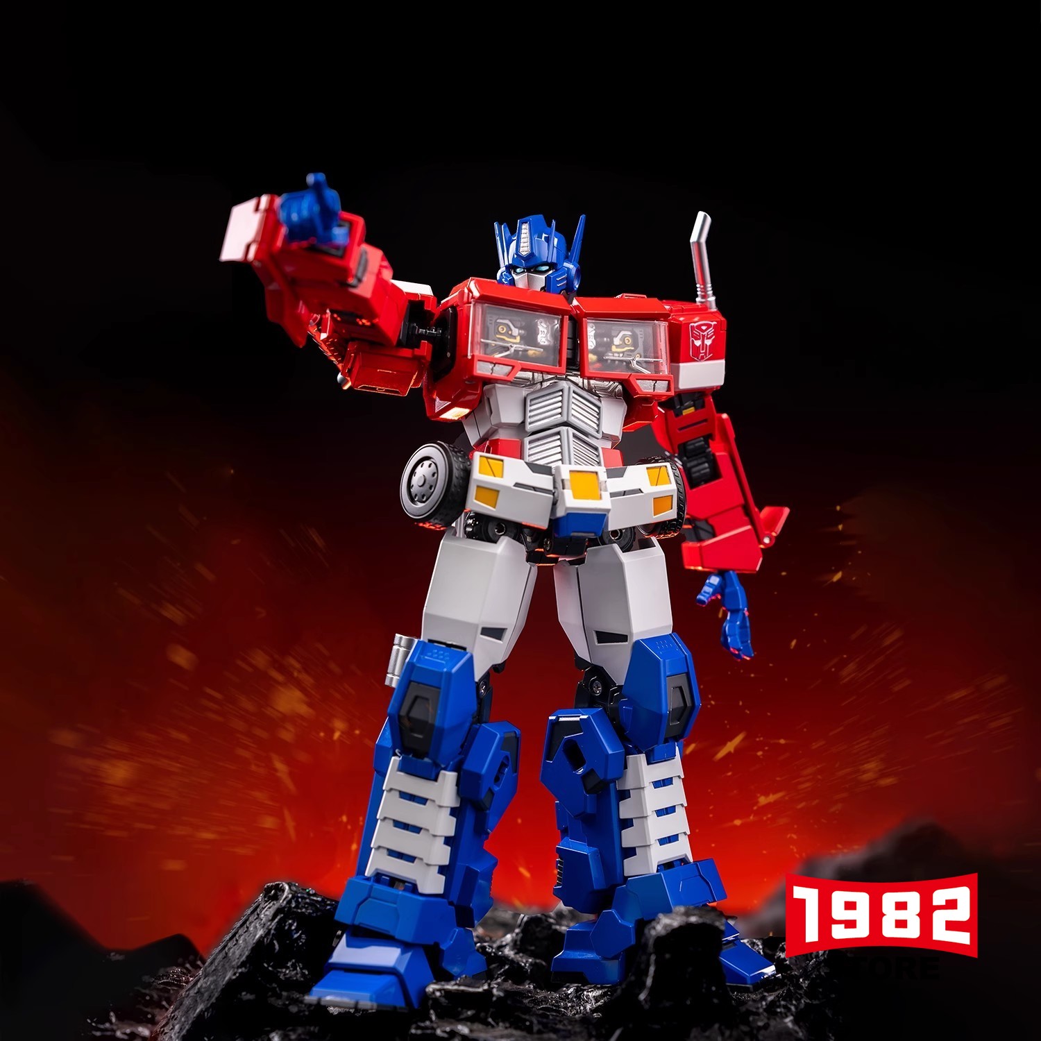 Sentinel Unix Square Optimus Prime (OP Timus) Transformers Action Figure Collection - Collectible Timus-Style Toy for Kids & Adults Premium Unix Square Edition Robot Figurine Detailed Sentinel Model Perfect Gift for Transformers Fans