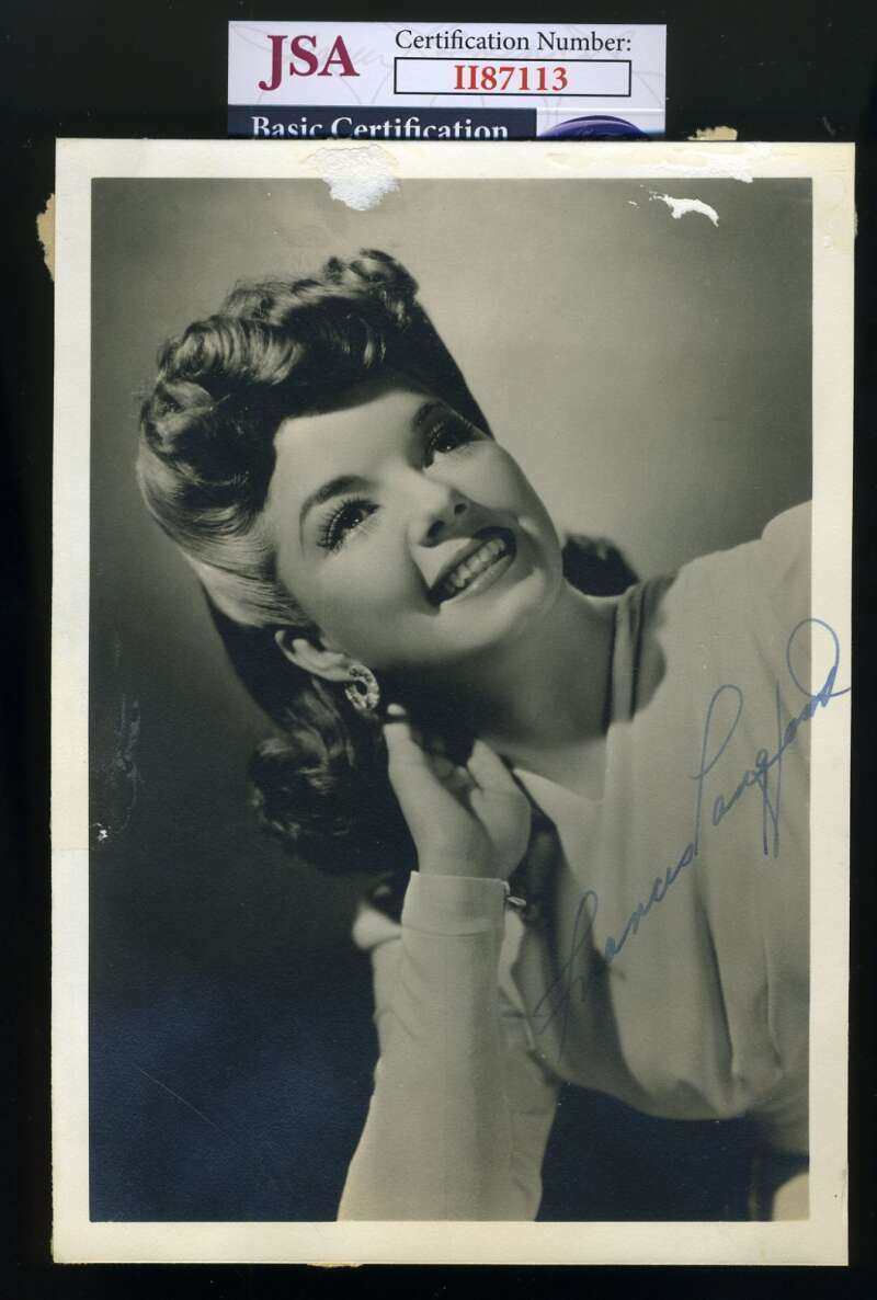 Frances Langford JSA Coa Signed 5x7 Vintage 40`s Photo Poster painting Autograph