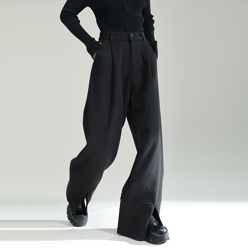 Simple Solid Color Velvet Wide Leg Pants
