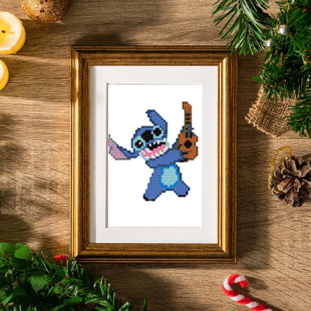 12pcs/a set 5D DIY Mickey Mini Square Diamond Painting for Desktop Decor No Frame(15*18cm)