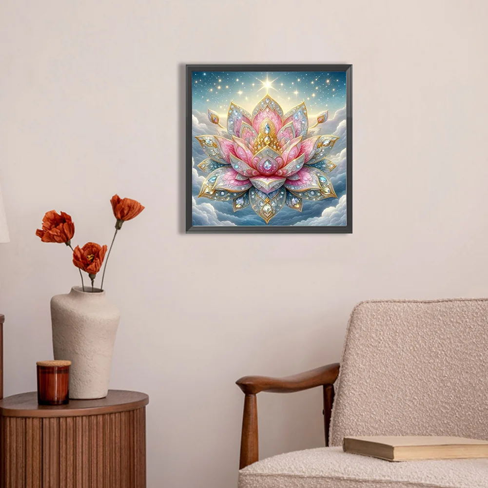 Partial AB Diamond Painting - Full Round Drill - Lotus(Canvas|50*50cm)