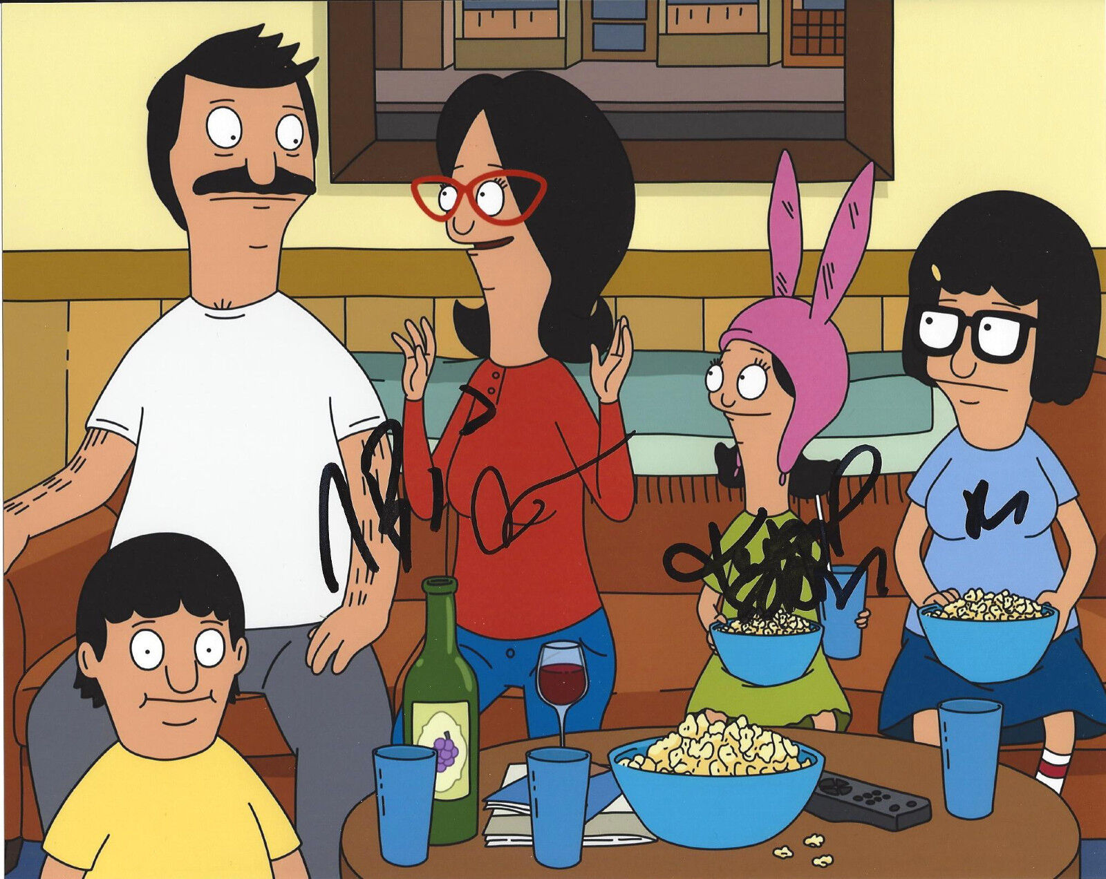 BOB'S BURGERS CAST SIGNED AUTHENTIC AUTOGRAPH 8X10 Photo Poster painting C w/COA X4 FOX TV SHOW