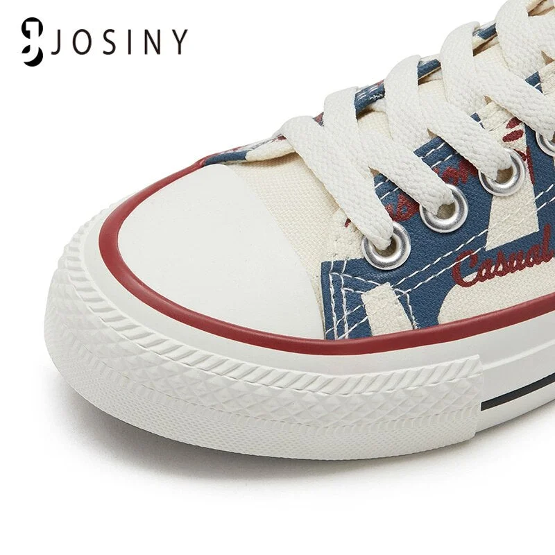 JOSINY 2022 Women&#39;s Shoes Canvas Sneakers For Ladies Lace Up Sports Shoes for Girls Cartoon Bear Comfortable