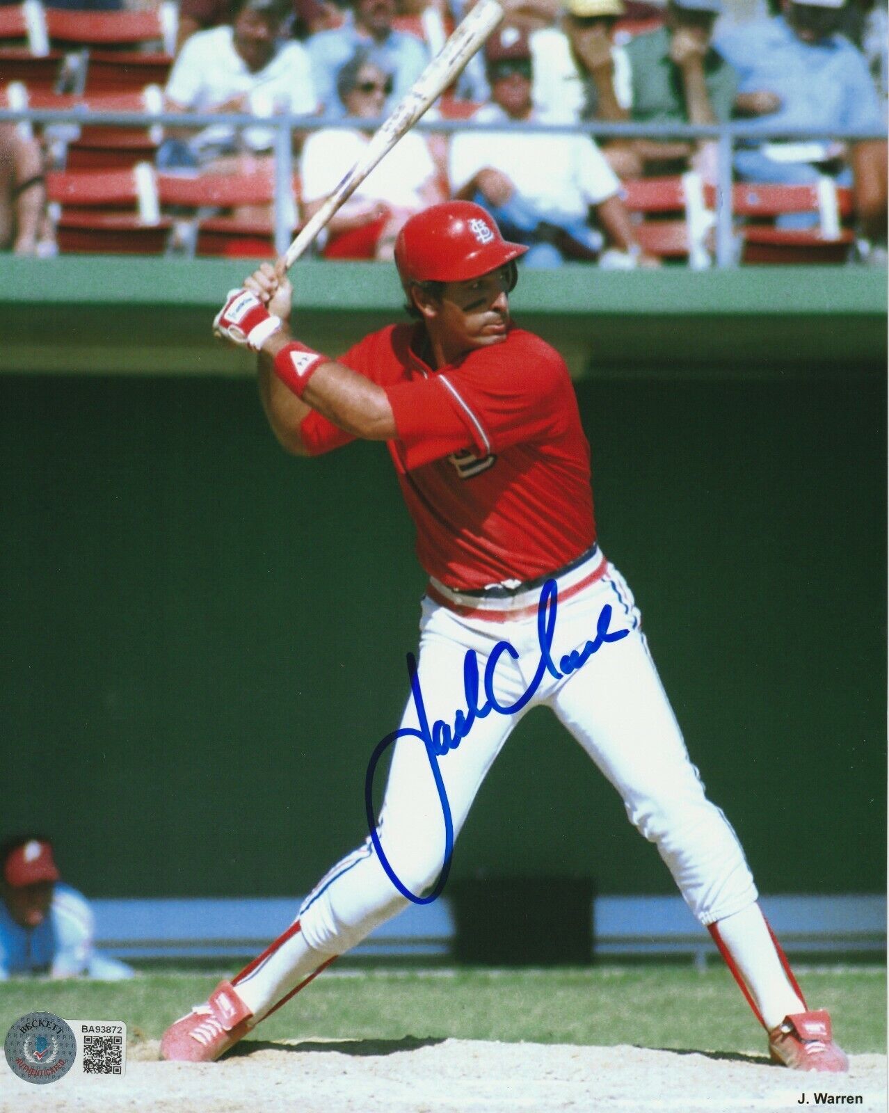 JACK CLARK Signed St. Louis CARDINALS 8x10 Photo Poster painting with Beckett COA (BAS)