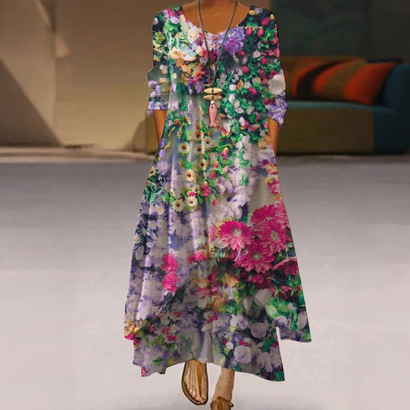 Vestido casual estampado para mulher