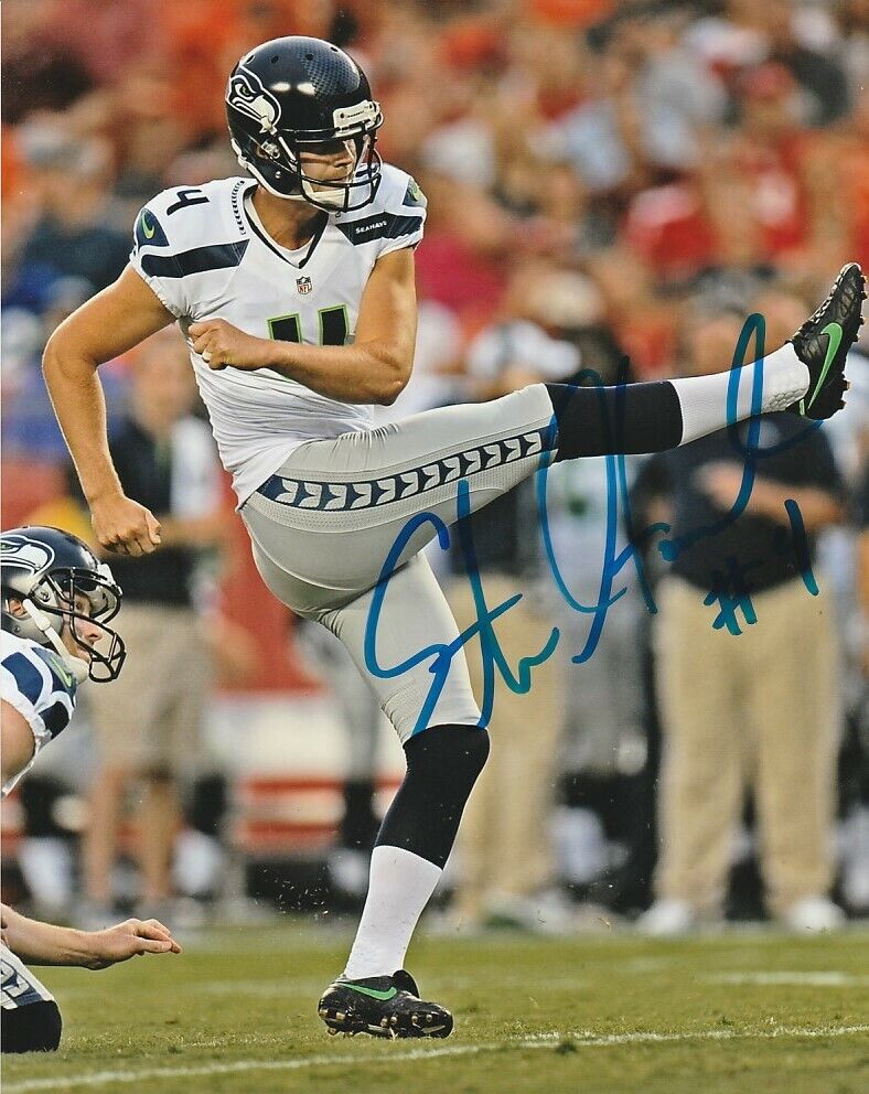 STEVEN HAUSCHKA SIGNED SEATTLE SEAHAWKS KICKER 8x10 Photo Poster painting #2 STEPHEN AUTOGRAPH