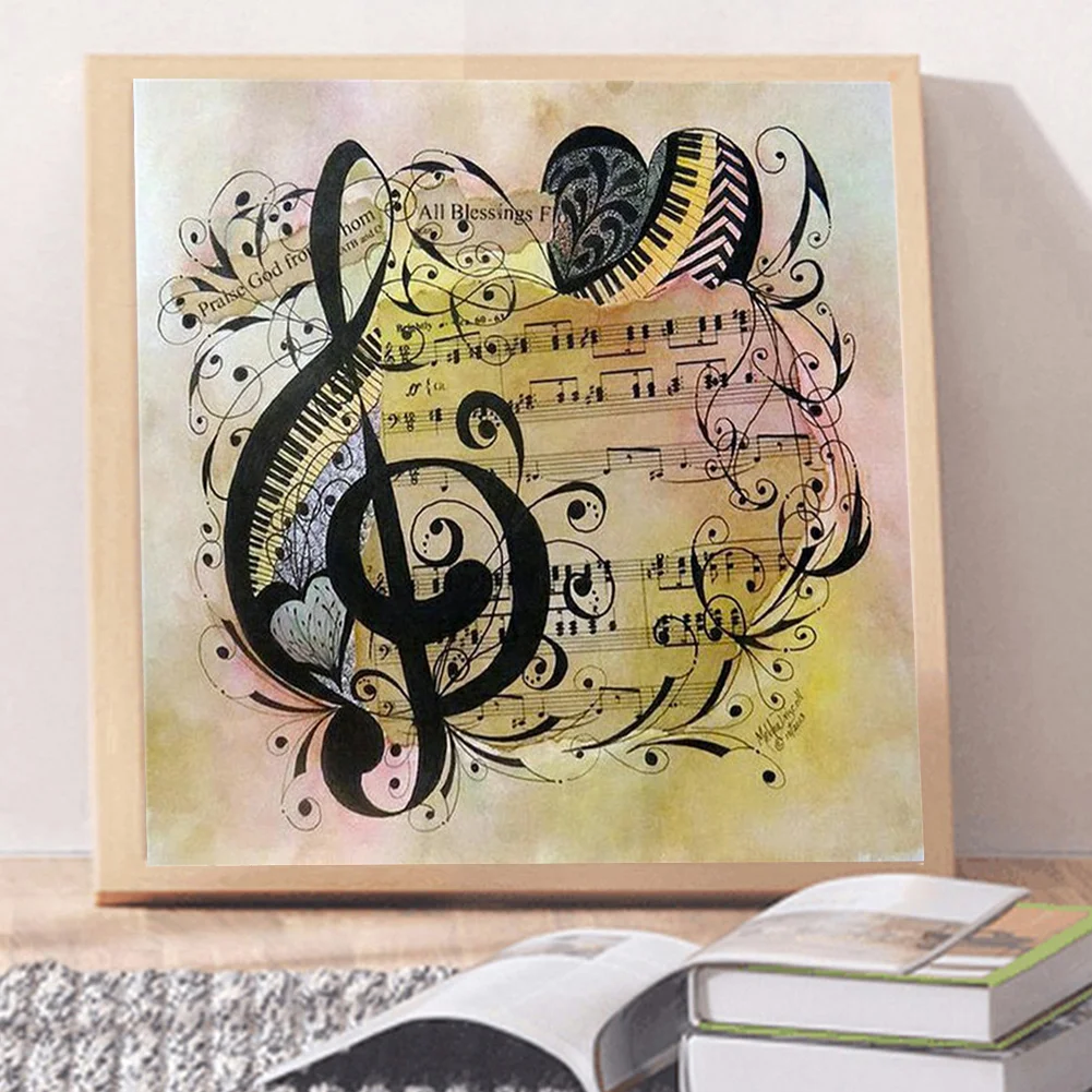 Diamond Painting - Full Round Drill - Musical Note(30*30cm)