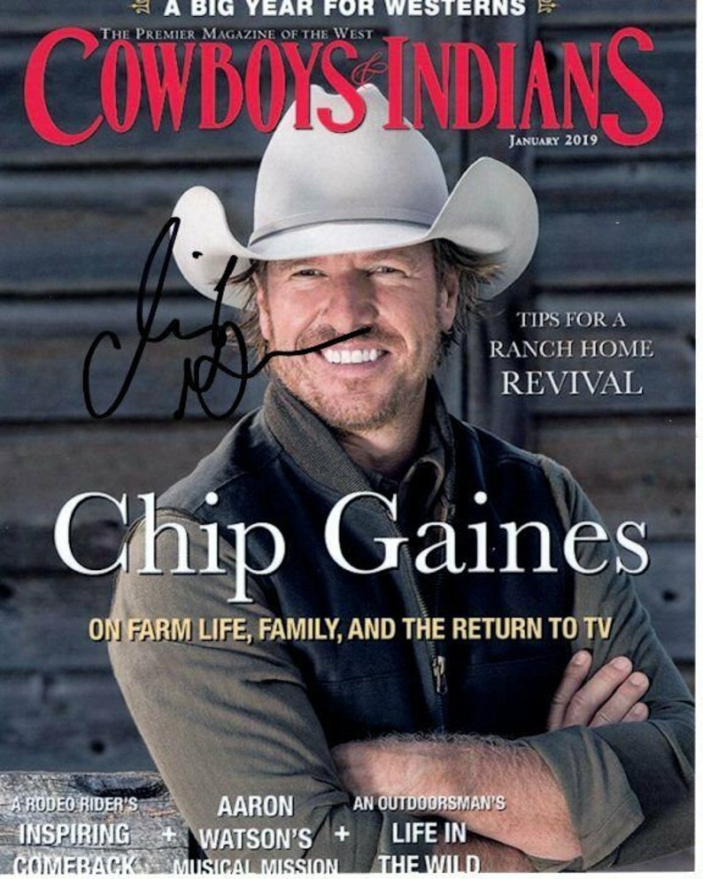 Chip gaines signed autographed cowboys & indians 8x10 Photo Poster painting