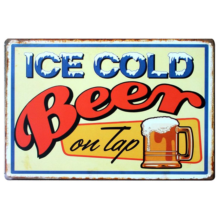 【20*30cm/30*40cm】Iced Beer - Vintage Tin Signs/Wooden Signs