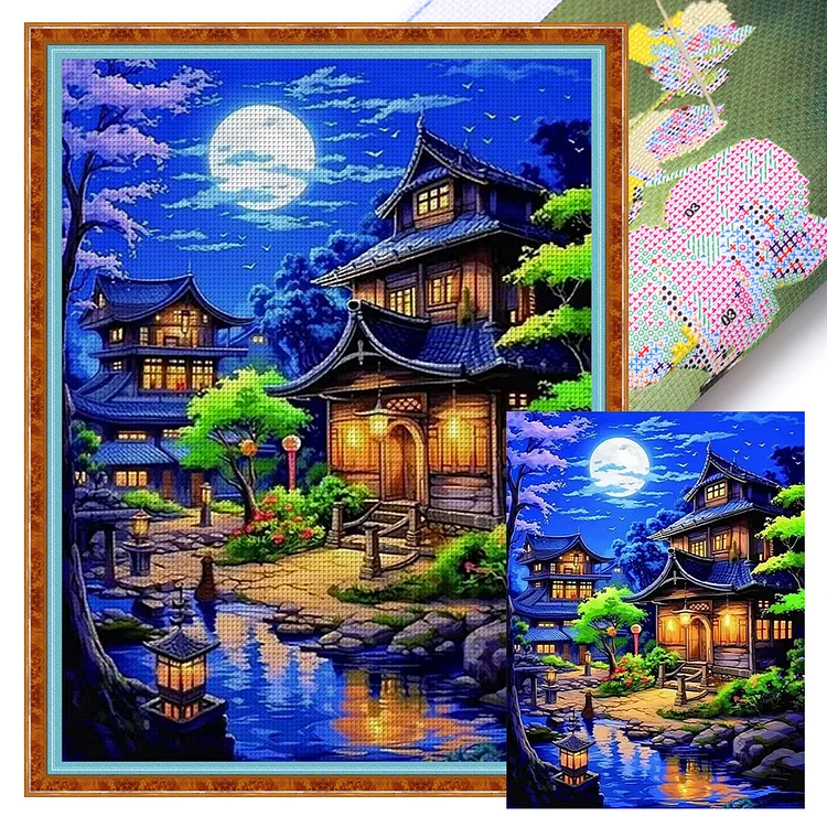 Ancient Courtyard 11CT Stamped Cross Stitch 40*56CM