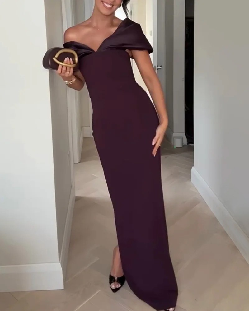 Elegant Off-the-shoulder Party Dress