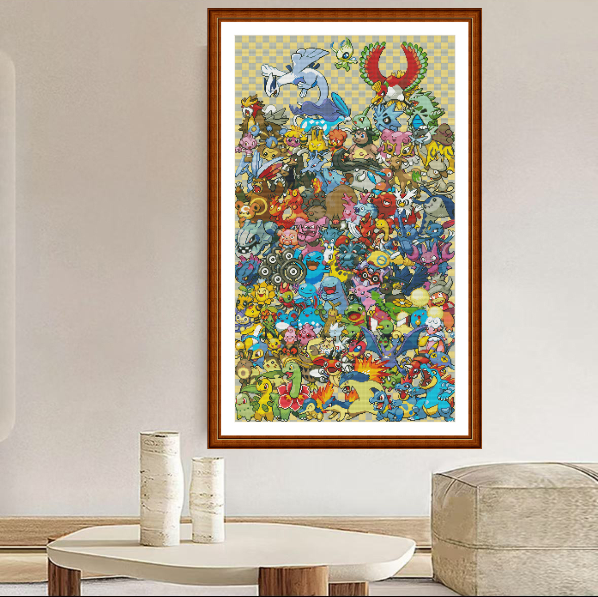 1set DIY Printed Cross Stitch Kit 【ZZ7069- Pok é mon Generation 2】printed (stamped) cross-stitch Painting Fairy Cross Stitch