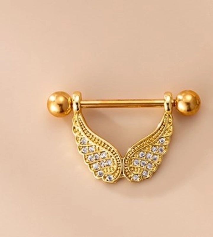 1 Piece Nipple Rings & Studs Fashion Heart Shape Wings 316L Stainless Steel  Copper Plating Zircon