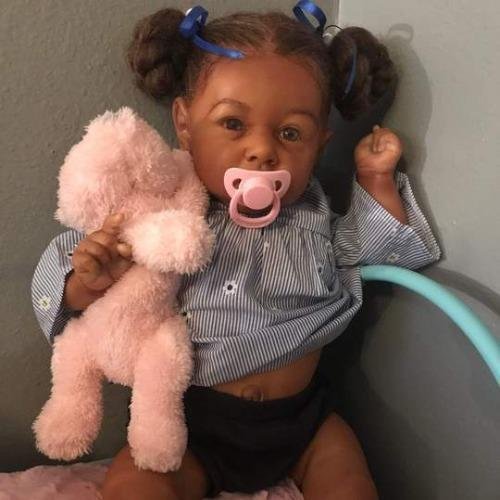  [Kids Gifts 2023 Sale] 20'' African American Kelly Black Toddler Silicone Reborn Baby Doll Girl - Reborndollsshop.com®-Reborndollsshop®