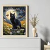 Black Cat Moon-11CT Stamped Cross Stitch 40*50cm