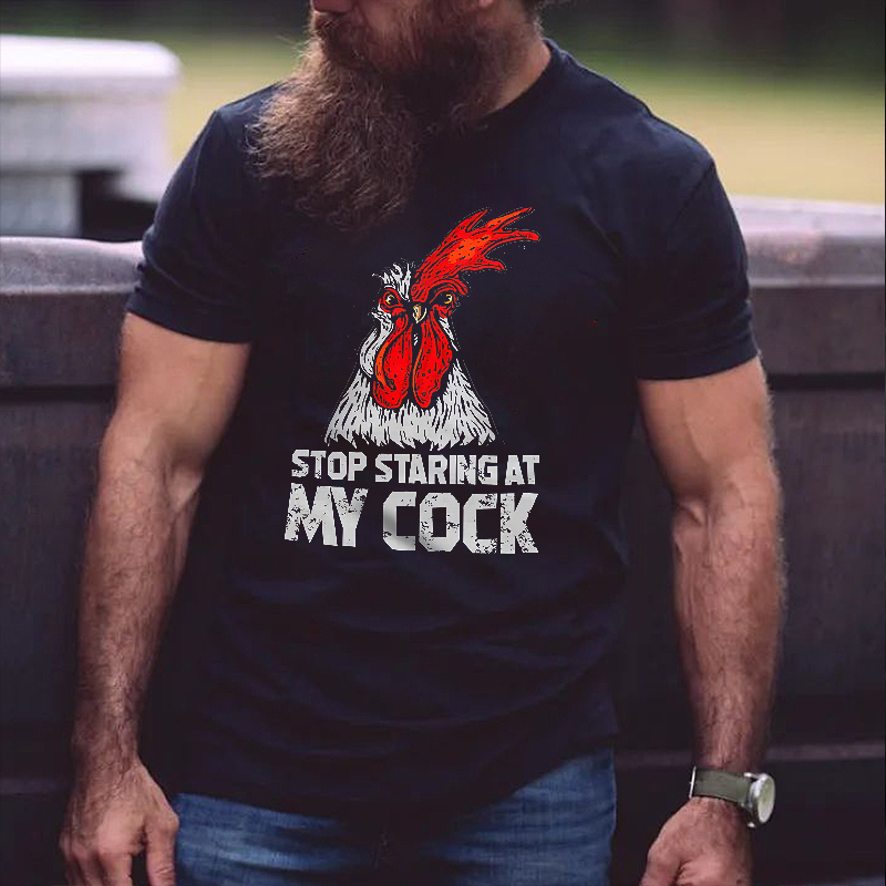 Livereid Stop Staring At My Cock Printed Men's T-shirt - Livereid