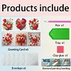 6Pcs Valentines Day Diamond Painting Greeting Card