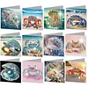 12Pcs Beach Crab Seashell DIY Diamond Painting Greeting Cards for Adults Gifts