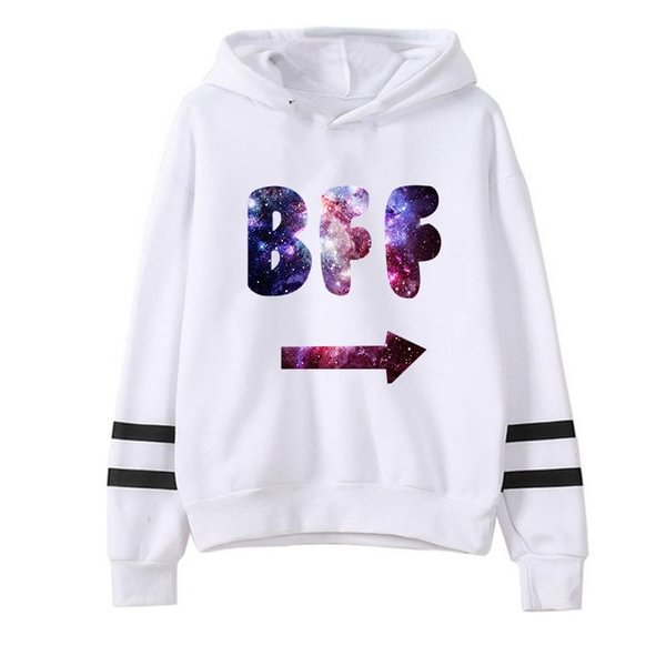Best Friends Forever Bff Printed Women Sweatshirt Casual Long Sleeved Hoodie Pullovers - Shop Trendy Women's Fashion | TeeYours