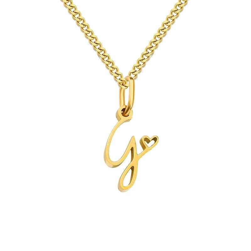 Stainless Steel Minimalist Plating Letter Solid Color Pendant Necklace